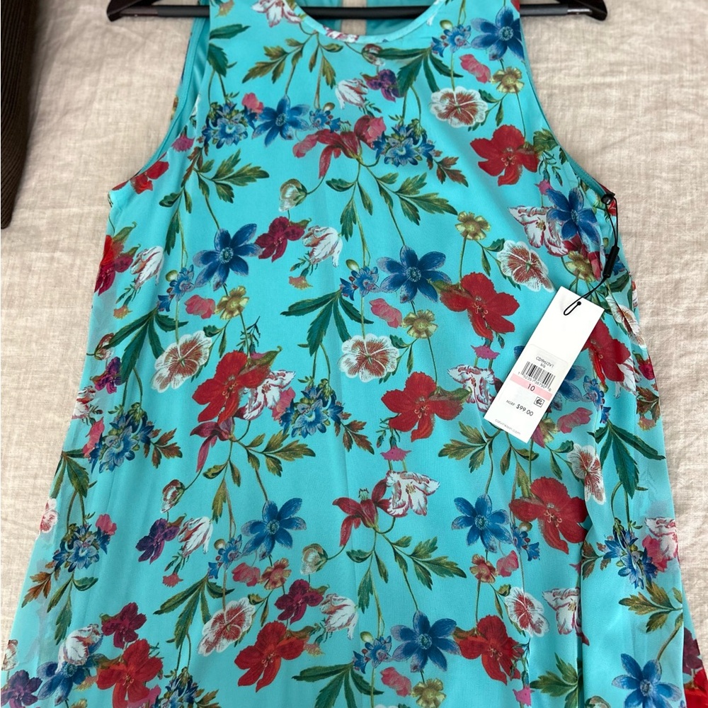 Calvin Klein Blue Floral A-line Dress